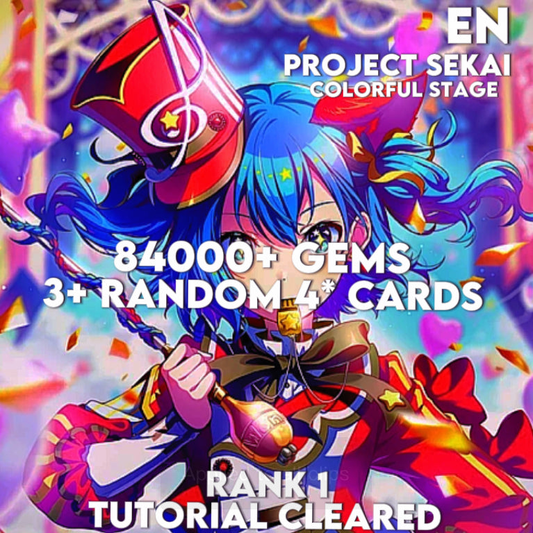 [INSTANT DELIVERY] EN Server/ 84000+ gems/ 3+ 4* Cards/Hatsune Miku: Colorful Stage/Project Sekai