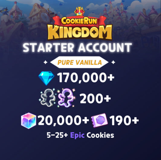 170,000+ Crystals - Cookie Run: Kingdom Starter Reroll Account (Pure Vanilla)