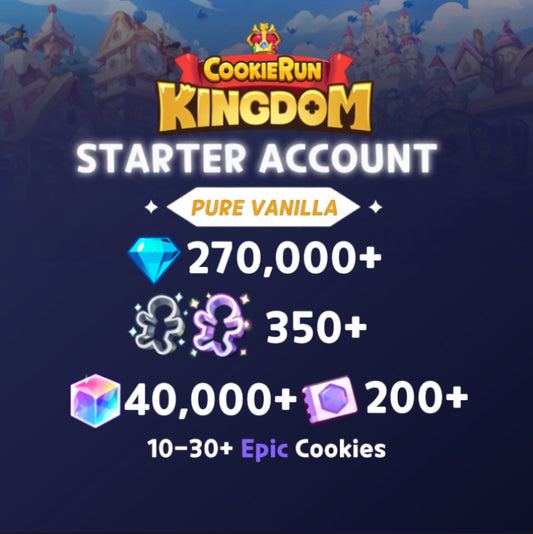 270,000+ Crystals - Cookie Run: Kingdom Starter Reroll Account (Pure Vanilla)