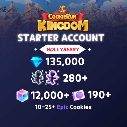 135,000+ Crystals - Cookie Run: Kingdom Starter Reroll Account (Hollyberry)