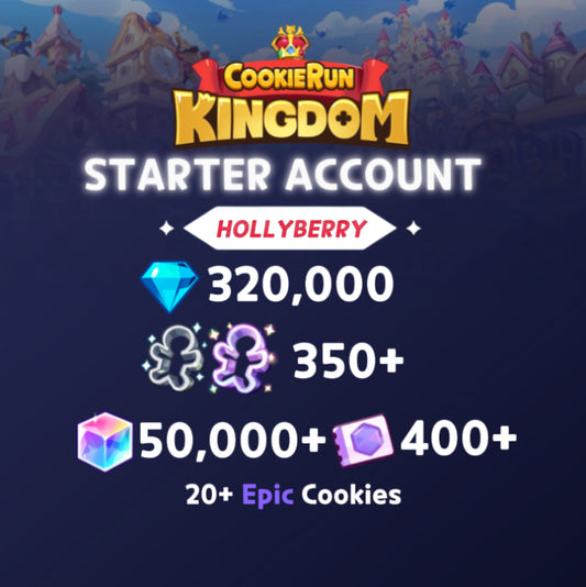 320,000+ Crystals - Cookie Run: Kingdom Starter Reroll Account (Hollyberry)