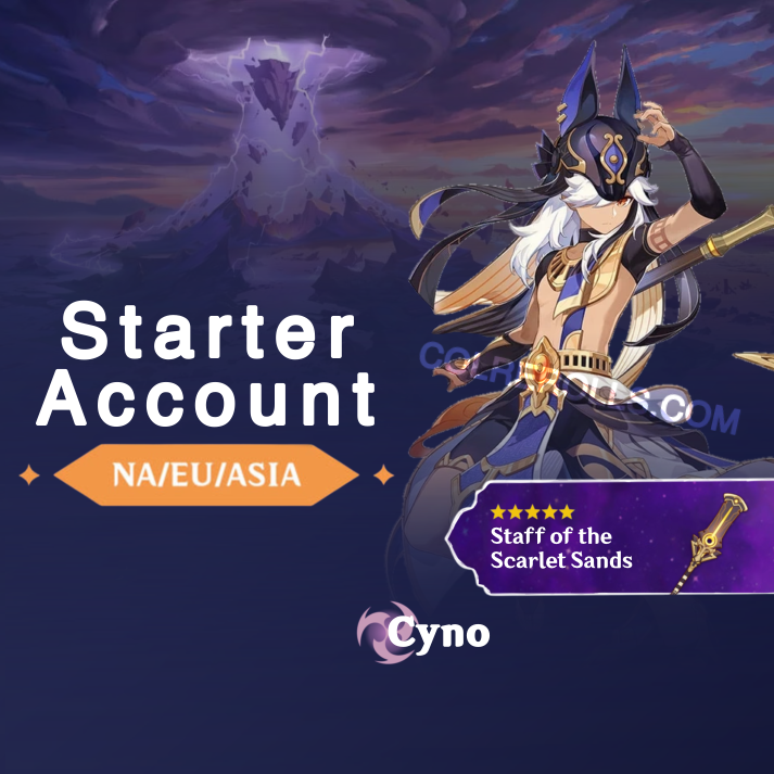 Cyno With 5-Star Weapon Staff of the Scarlet Sands - AR10 Genshin Impact Starter Account (Copy)