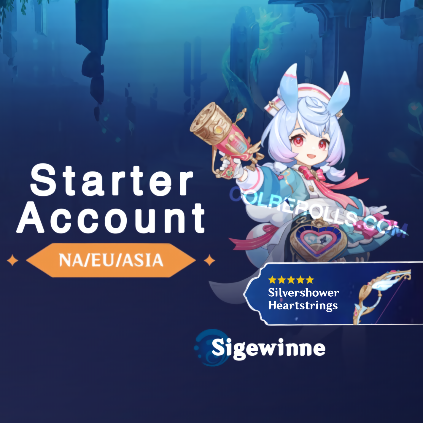 Sigewinne With 5-Star Weapon Silvershower Heartstrings - AR10 Genshin Impact Starter Account